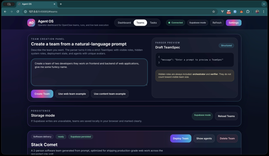 AgentOS — Multi-Agent Orchestration Platform Built on OpenClaw screenshot